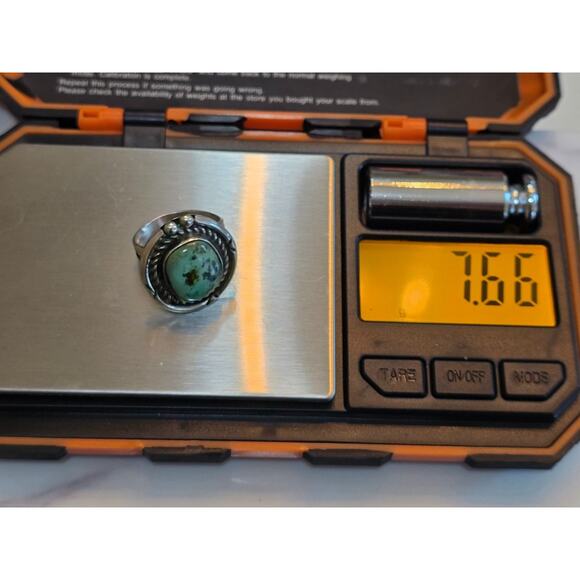 Vintage Sterling Silver Ring With Turquoise Stone Size 6.5 Intricate Rope Detail - Picture 4 of 9